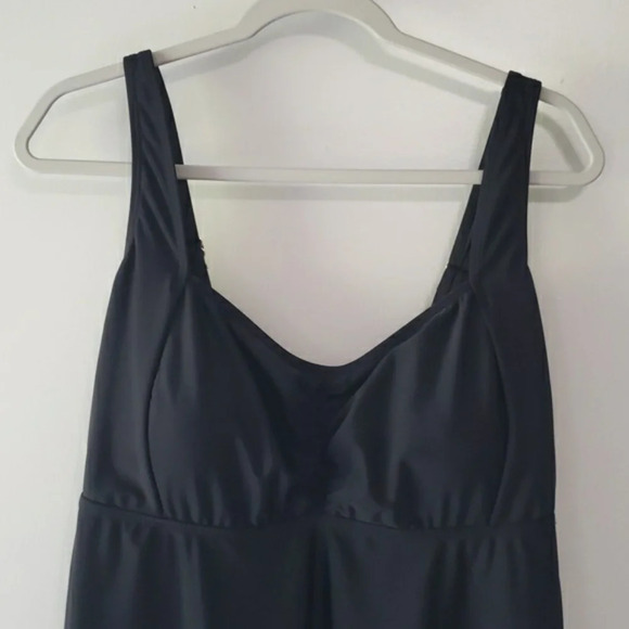 Aqua Eve Tankini Top Babydoll Womens 18W Black Minimalist Classic Modest Neutral - Picture 2 of 16